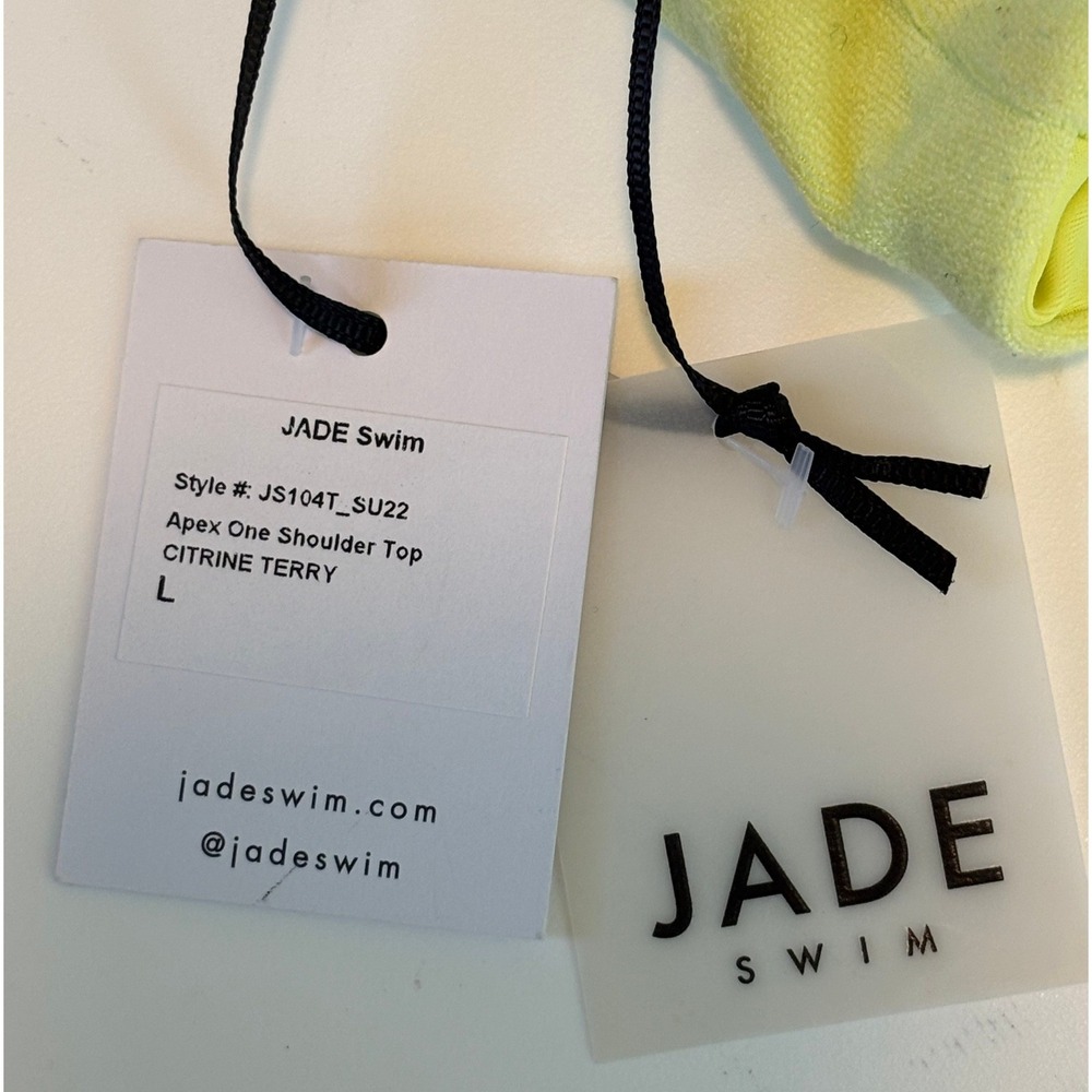 NEW JADE Swim Apex‎ One Shoulder Bikini Top Light Green Womens L Beach Pool - Picture 3 of 6